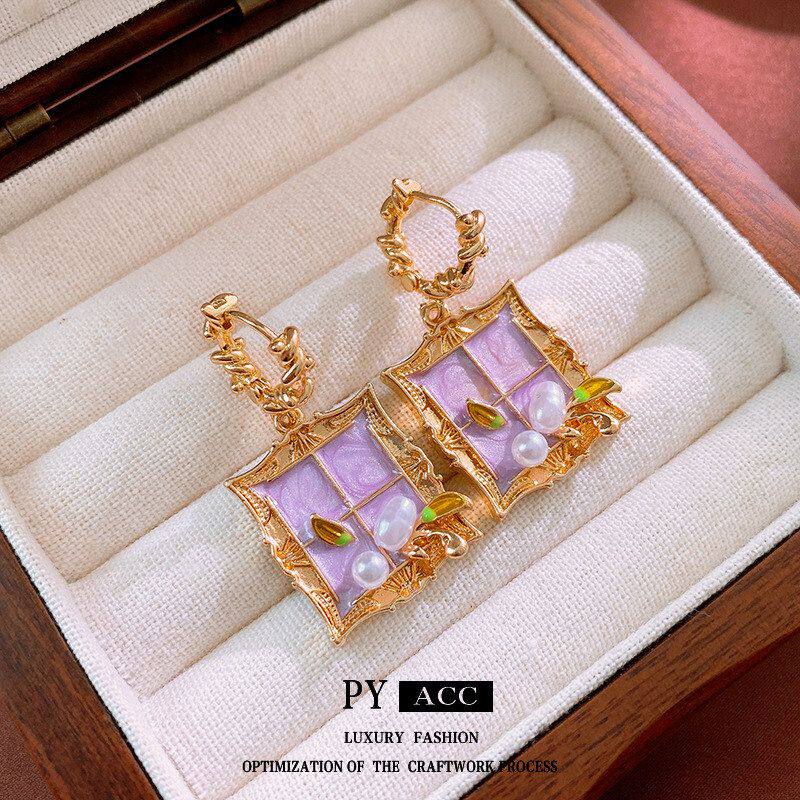 女复古中古vintage耳饰批发方形