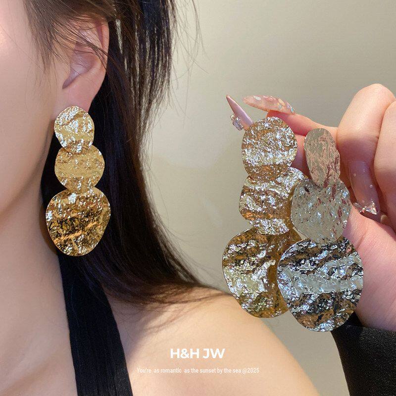批发设计感小众独特耳环耳饰褶皱