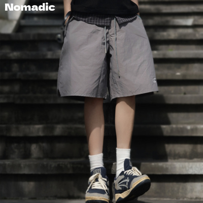 日系工装宽松抽绳五分短裤男夏季