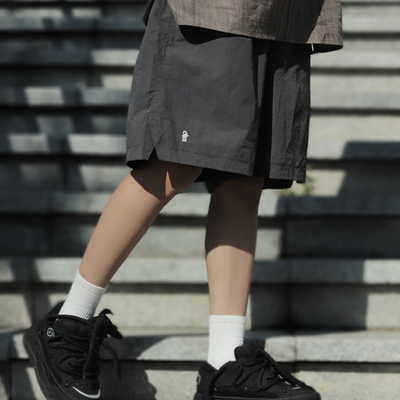 牧游昏昏日系复古百搭速干抽绳五分裤男夏季宽松短裤休闲沙滩中裤