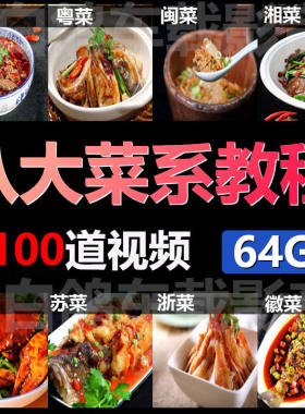 学做家常菜零基础视频U盘炒菜烹饪八大菜系川湘粤鲁厨师教程优盘