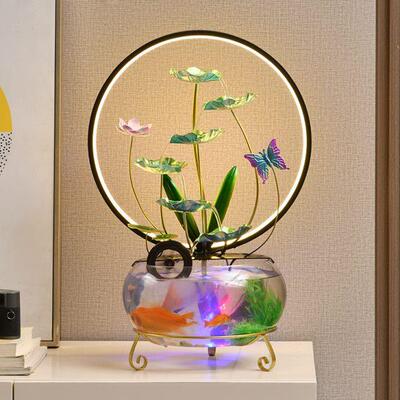 客厅鱼缸水铁艺摆设乔迁礼品摆件大号风车办公室装饰流水喷泉循环