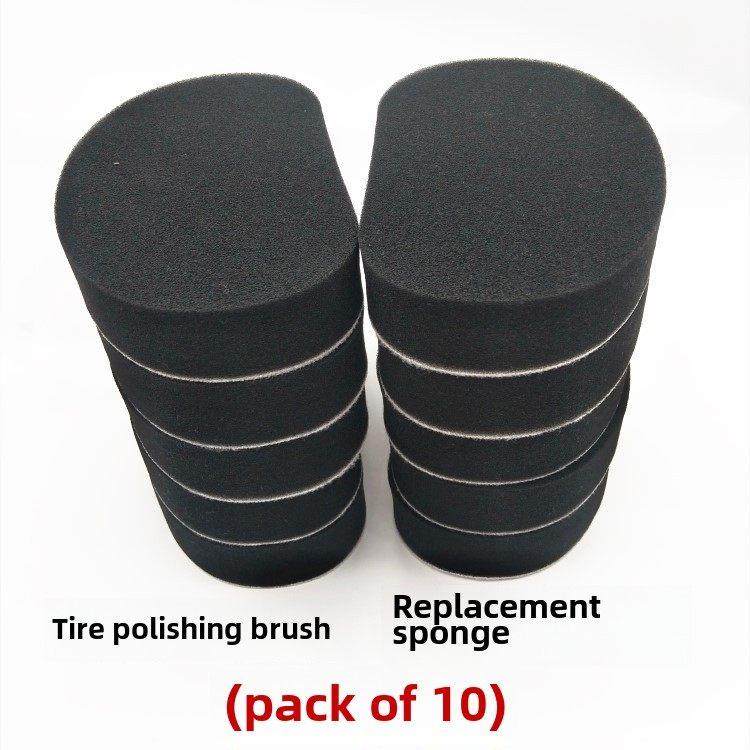 汽车轮胎刷打蜡海绵抛光蜡棉可更换海绵通用轮胎海绵刷洗车工具