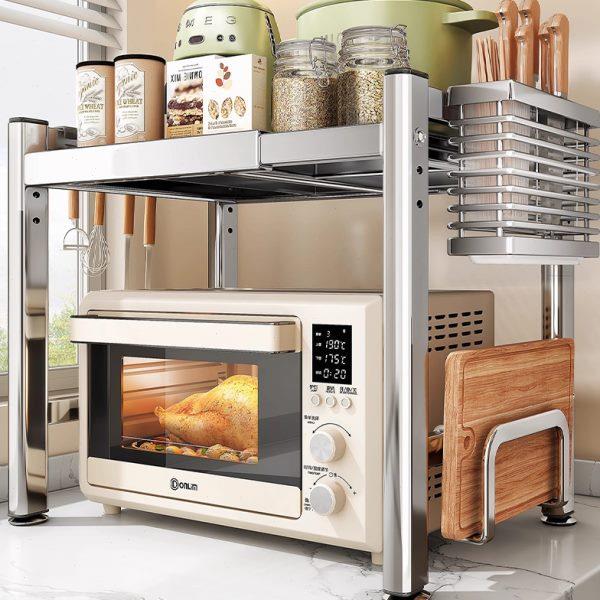 多功能烤箱微波炉专用台面砧板不锈钢一体置物架置物架筷筒电饭锅