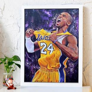 钻石画2024新款 满钻NBA球星科比5d点贴钻十字绣现代明星人物卧室