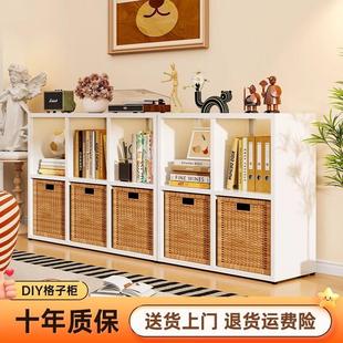 钢制格子柜客厅卧室铁皮书架书柜自由组合落地置物架收纳储物柜子