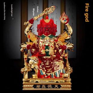 火德兴军铜像、火神朱荣铜像、纯铜鎏金铜像、三头六臂铜像、火神