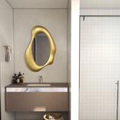 异形不规则艺术卧室梳妆镜壁挂简约法式 卫生间卫浴镜LED智能镜子