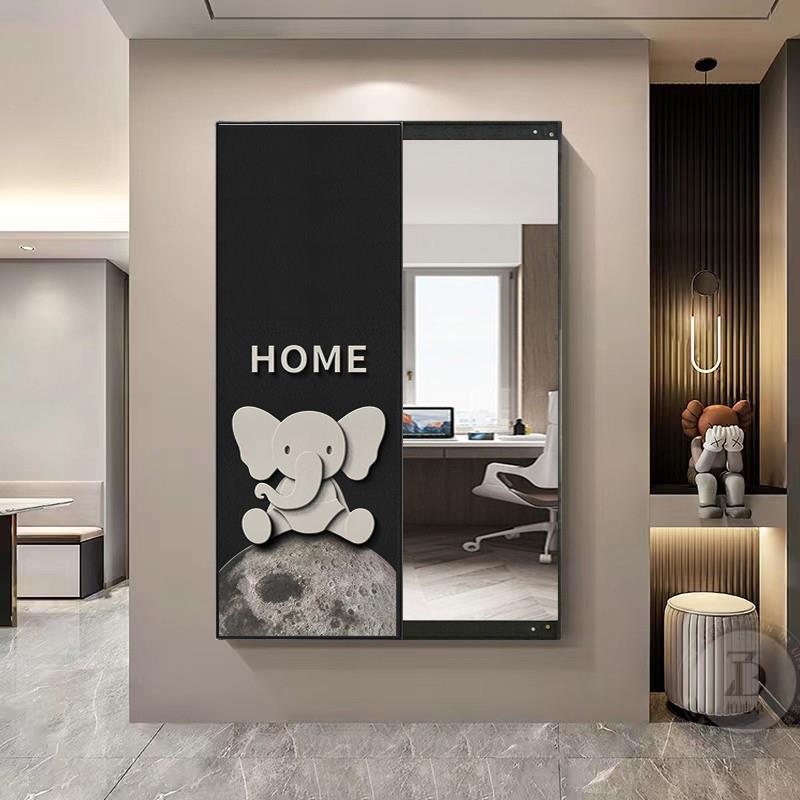 现代高端全身镜轻奢镜子入户玄关隐藏现代简约隐形走廊穿衣镜壁挂