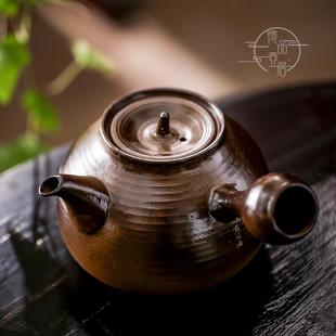 纯手工提梁明火陶壶炭炉侧把柴烧电陶炉煮茶器烧水壶 泡茶利器