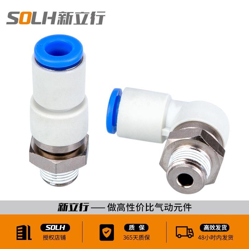 KSH06/08/10/12-M5/01S/02S/03S/04S高速旋转直角弯头接头万向360