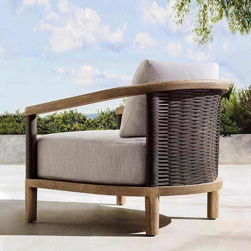 【折扣价】户外实木沙发酒店露台别墅花园庭院泳池休闲藤椅设计师,住宅家具,户外沙发,淘宝优惠券,粉丝福利购,淘宝优惠卷