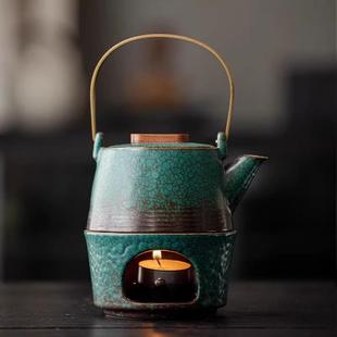 蜡烛加热温茶器套装 创意中式 家用室内茶道配件陶瓷围炉煮茶烤火炉