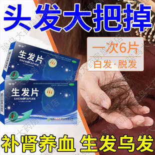 掉发严重吃什么】生发片头发脱落白头发中药调理补肾养血生发片
