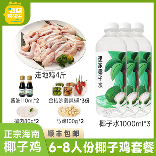 海蓝鸡鲜生海南椰子鸡火锅6-8人份全套 散养走地鸡生鲜鸡肉文昌