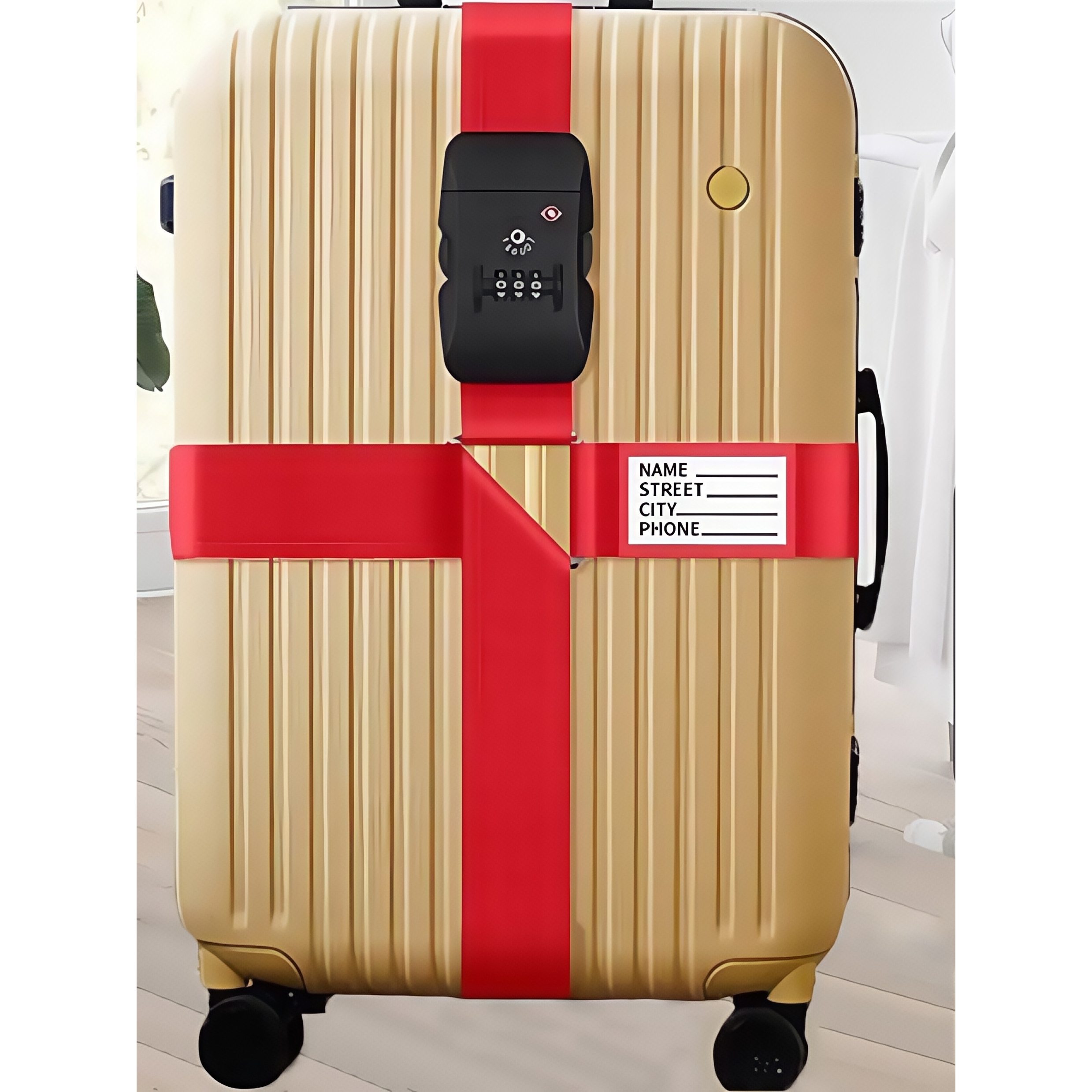 行李箱绑带十字打包带旅行箱捆绑带密码海关锁一字安全托运加固带