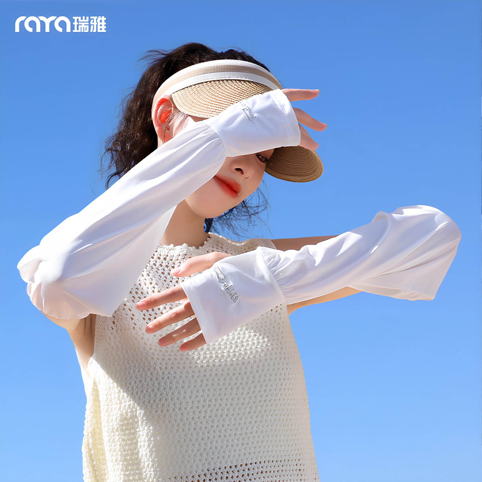夏季冰丝防晒袖套女骑车长袖