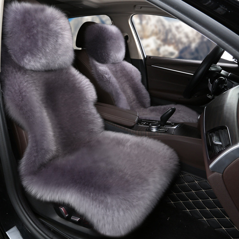 冬季羊毛汽车坐垫整张羊皮车垫单个主驾驶长毛绒冬天保暖汽车座垫