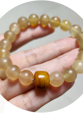 天然真品羊角手串圆珠女士手链10mm通透民族风饰品diy牛骨文玩珠