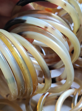 天然真品牦牛角手镯粗圆环镯子手环手圈女士学生饰品民族风礼物