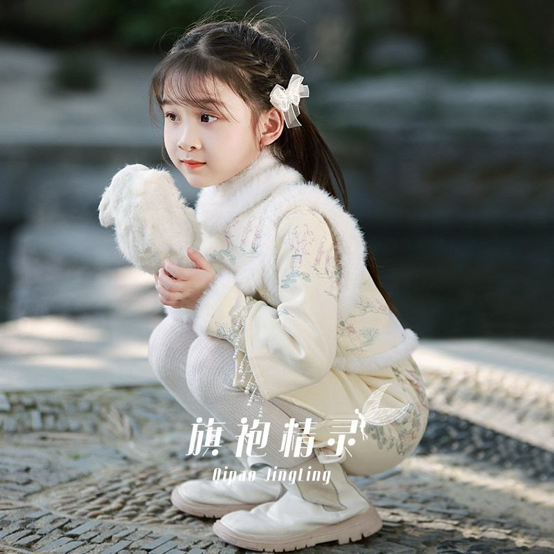 女童旗袍新中式连衣裙2025新款冬季长袖冬装儿童中国风女孩旗袍裙,童装/婴儿装/亲子装,旗袍,淘宝优惠券,粉丝福利购,淘宝优惠卷