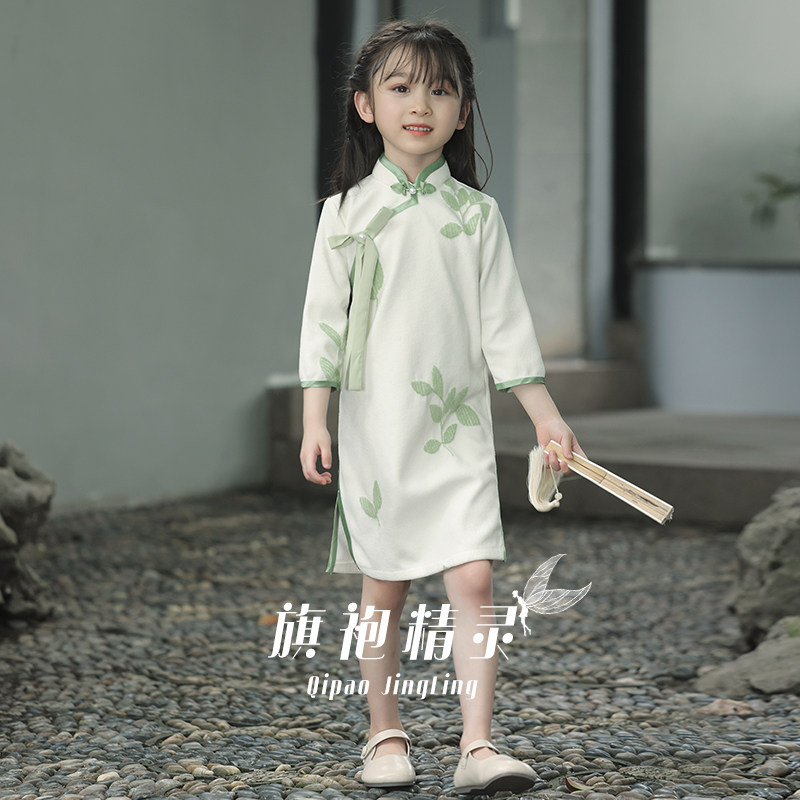 民国风旗袍女童洋气连衣裙中式图片