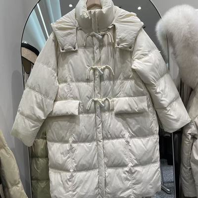 2025冬季新款连帽牛角扣羽绒服