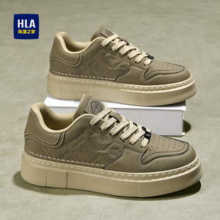 海澜之家男鞋2025新款冬季运动加绒加厚棉鞋厚底板鞋男百搭小白鞋