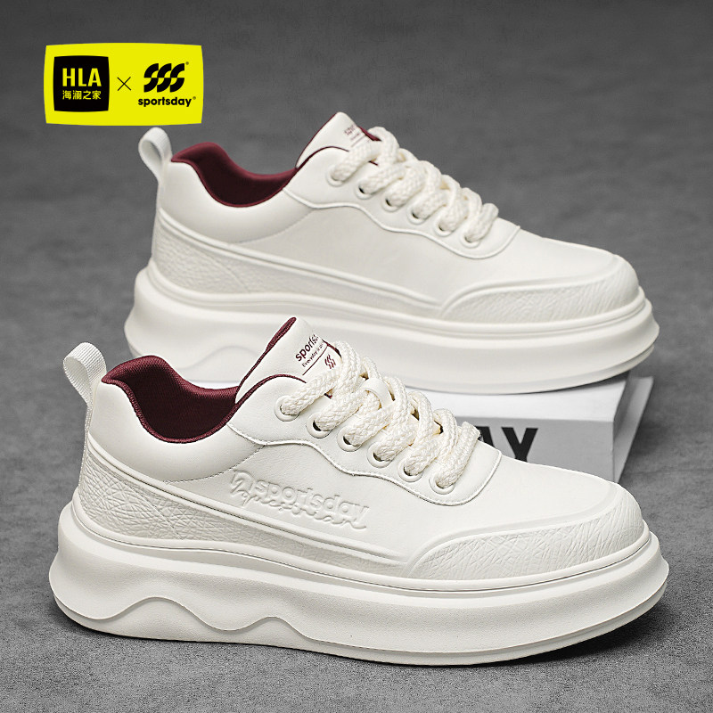 海澜之家鞋子男鞋2026新款春夏季厚底增高板鞋男百搭透气小白潮鞋