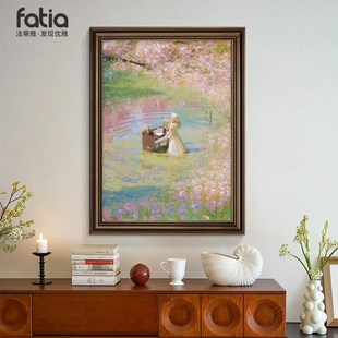 画法式 画美式 玄关装 画走廊过道挂画 覆古客厅背景 饰画 莫奈油画