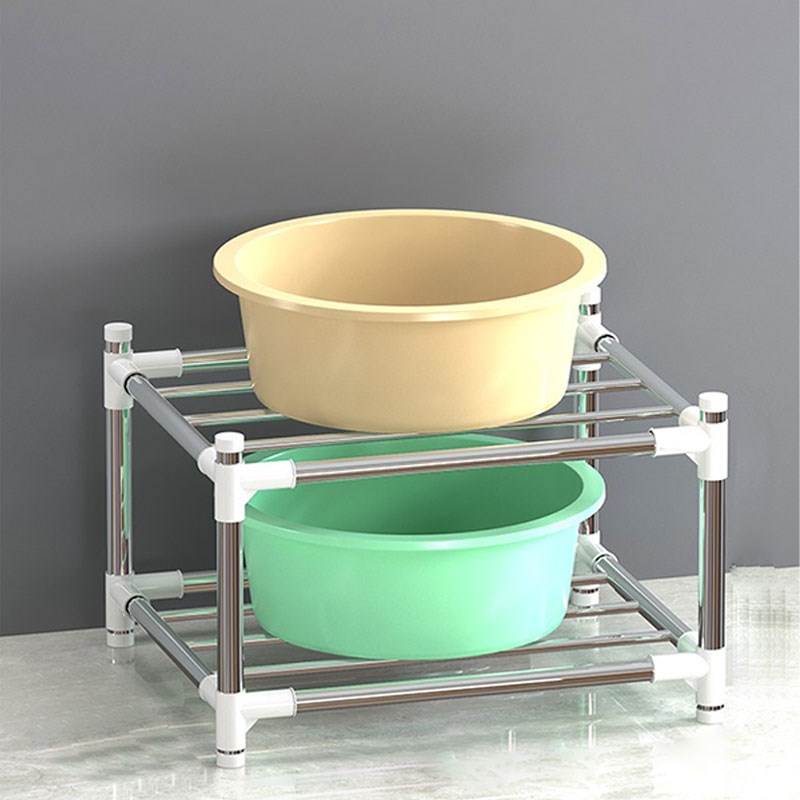 洗手间盆架洗脸盆盆子收纳架浴室放盆置物架落地不锈钢家用架子