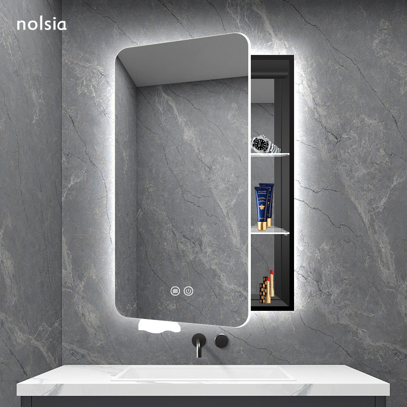 小户型卫生间镜柜智能镜子防雾带灯浴室镜柜挂墙式镜箱带置物架,家装主材,浴室镜柜,淘宝优惠券,粉丝福利购,淘宝优惠卷