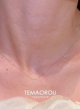 925银三颗鼻屎钻项链女2024新款爆款轻奢高级感锁骨链简约配饰