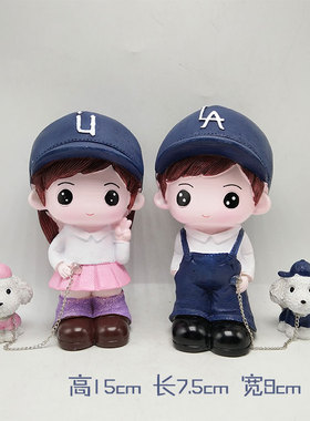 客厅酒柜创意家里室内树脂情侣娃娃现代家居小装饰品卡通桌面摆件