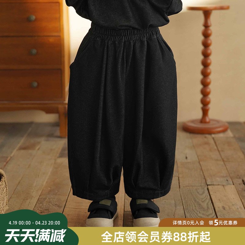 砚台家童装儿童休闲裤子2025春季新款男童萝卜裤宝宝纯棉针织裤图片