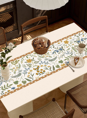 法式轻奢桌布防水防油免洗防烫隔热皮革茶几餐桌垫pvWc桌面保护垫