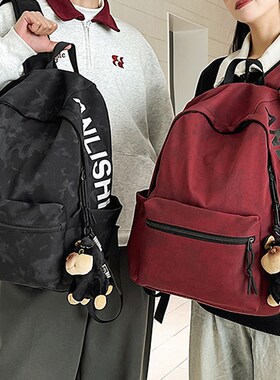 书包初中高中生学生男士大学生双肩包男大容量男款背包红色肩包女