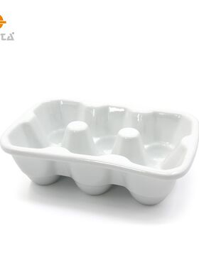 蒙生蒙台梭利日常生活 食物自备 加厚陶瓷 鸡蛋托 鸡蛋容器
