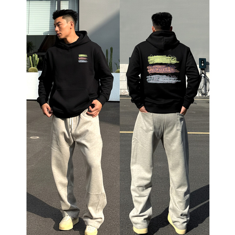 国潮高街vibe复古加绒加厚卫衣男