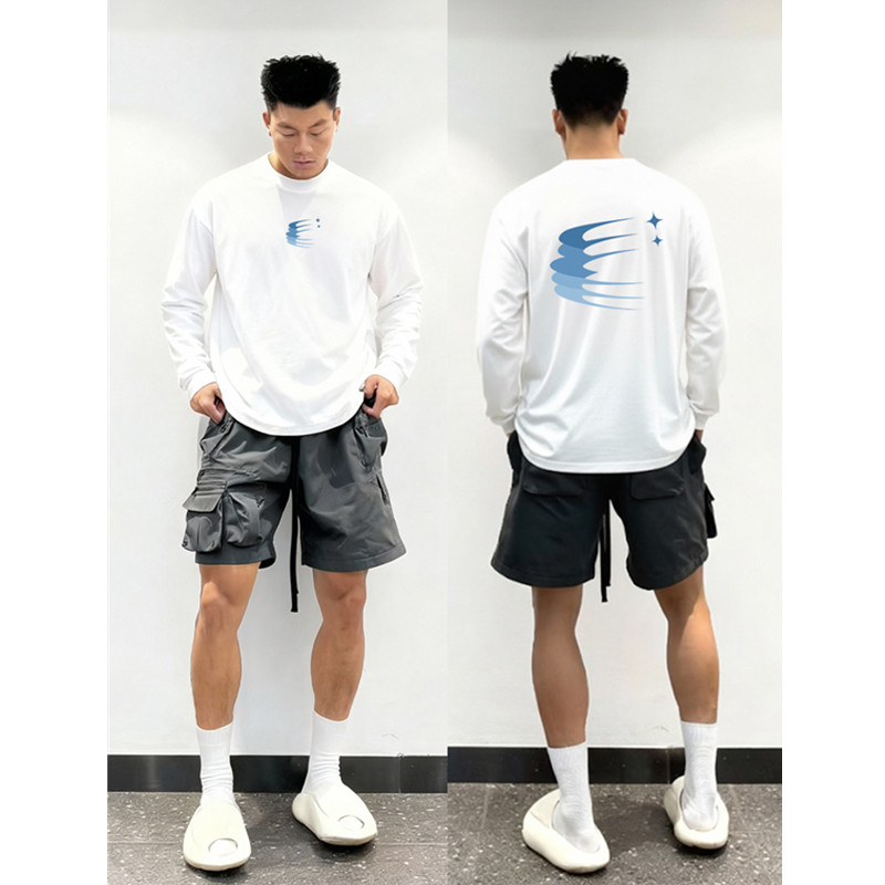 美式潮牌印花港风秋冬款百搭T恤