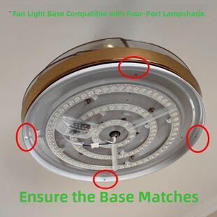 隐形42英寸风扇灯四端口螺旋口直径44.5厘米卧室餐厅吊顶风扇灯罩
