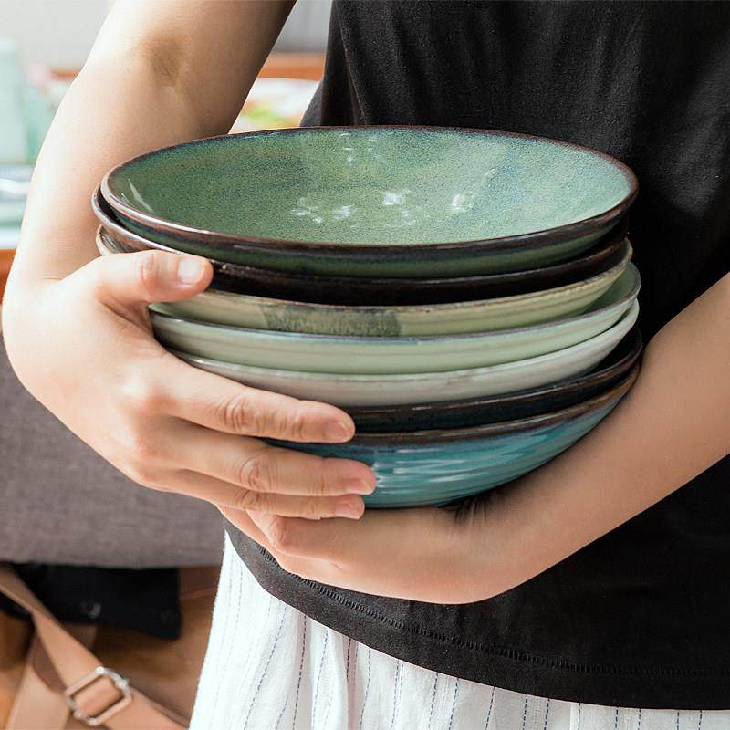 微瑕！粗陶沙拉碗果盆汤盆拉面碗斗笠碗釉下彩江南生活多色可选,餐饮具,碗,淘宝优惠券,粉丝福利购,淘宝优惠卷