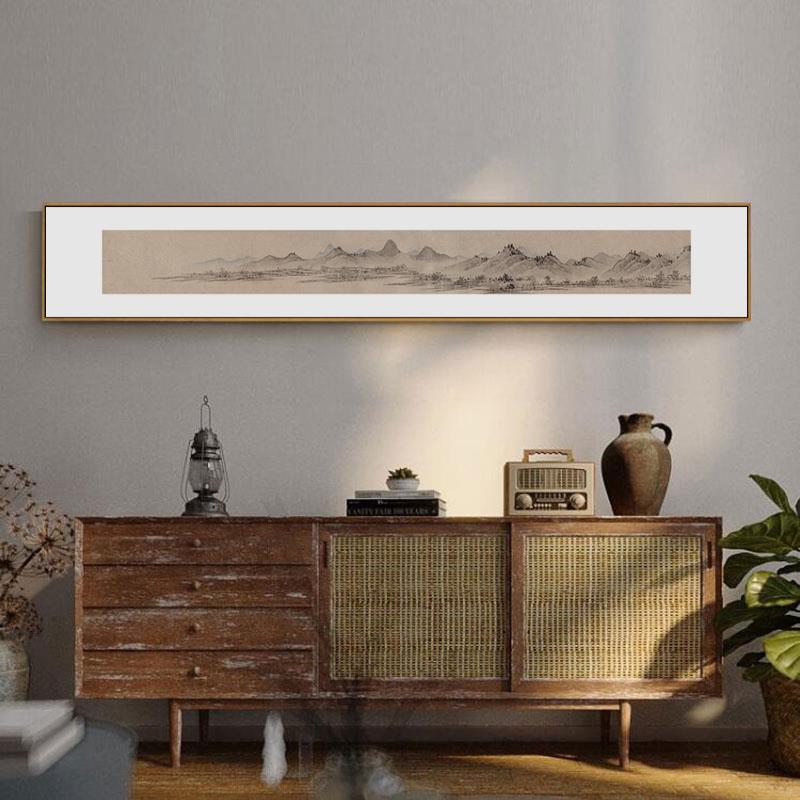 新中式装饰画客厅沙发背景墙水墨山水画茶室餐厅禅意挂画酒店床头