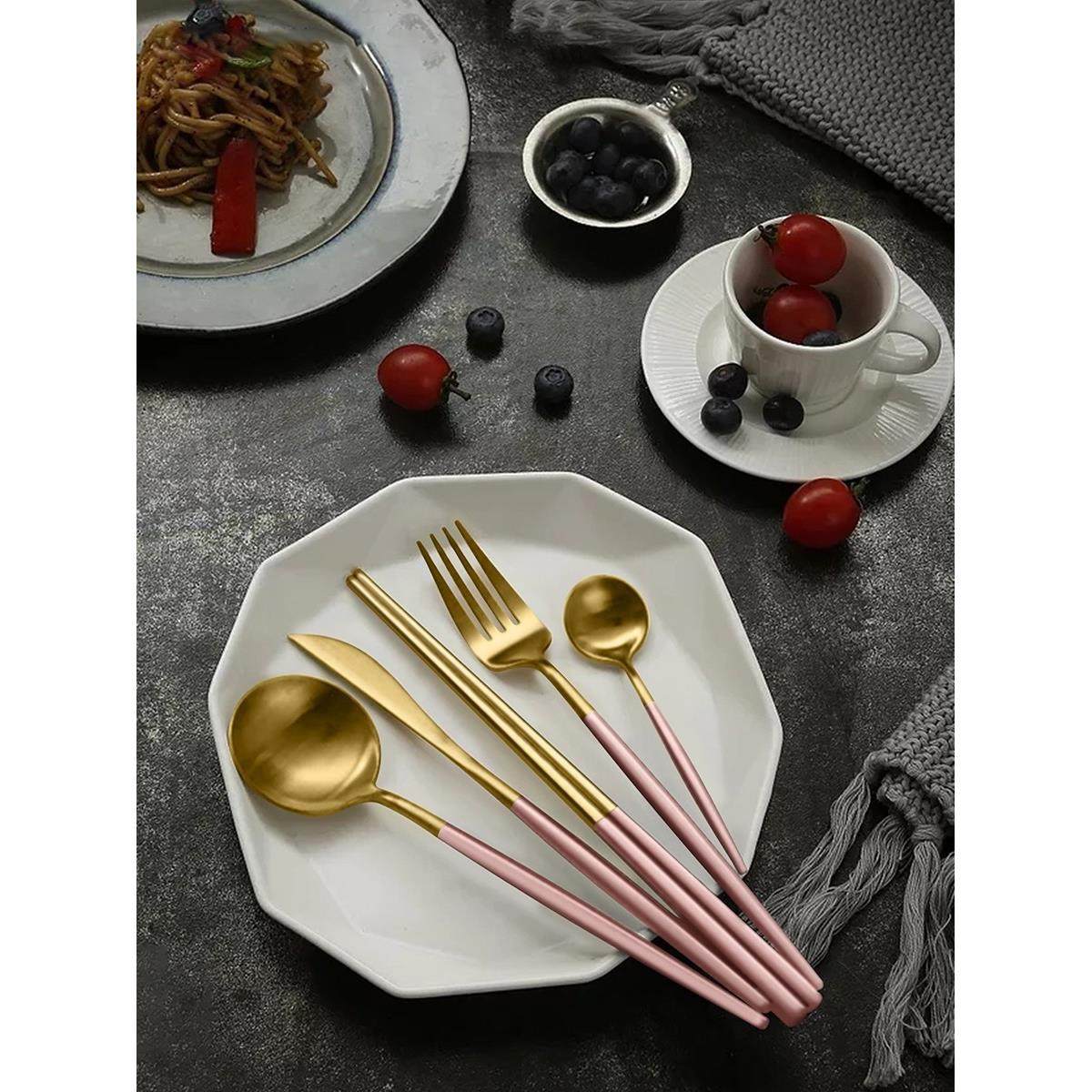 北欧汤勺子家用韩式长柄创意可爱网红西餐具三件套装牛排刀叉筷子,餐饮具,西餐勺,淘宝优惠券,粉丝福利购,淘宝优惠卷