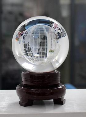 水晶玻璃球3D内雕地球仪创意家居摆饰毕业教师节送老师可定制礼品