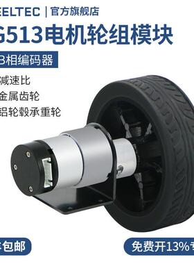 MG513直流减速电机60减速比大扭矩高精度编码器带100mm智能车轮胎
