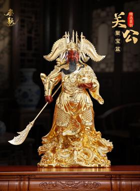 秦阁九龙关公铜像纯铜刀关公饰品家拜财神关二爷关公神像