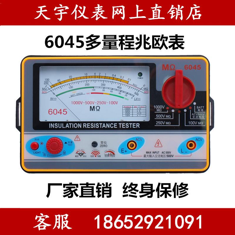 原装精品天宇TY6017TY6018TY6045绝缘电阻表兆欧表500V1000V摇表