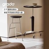 格度生活曲糖吧椅铁艺高脚凳子家用休闲 吧台椅现代简约实木酒吧