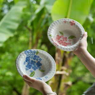 精致漂亮餐盘好看陶瓷盘子高级感草帽盘仪式感汤盘高颜值餐具ins
